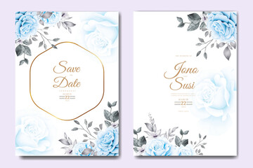 Fototapeta na wymiar Elegant floral watercolor wedding invitation card