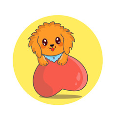  A cute dog with love smilling so happily