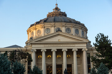 Building of Romanian Athenaeum in city of Bucharest, Romania
