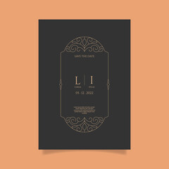 Flat design formal wedding invitations. - Vector.