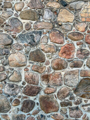 Stone wall, old facade of  St. Johns church, Flensburg, Schleswig Holstein, Germany