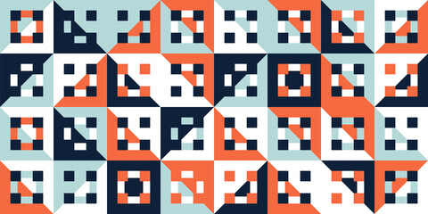 Flat geometric mosaic pattern design. - Vector.