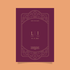 Flat design formal wedding invitations. - Vector.