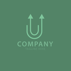Initial Letter U and Y Arrow Logo. This Logo Perfect For Company Industry, Service, Start Up, Games, Comunity and more, File Editable