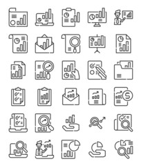 simple line report analysis document icon