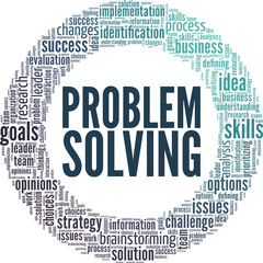 Problem Solving conceptual vector illustration word cloud isolated on white background.