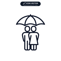 Insurance family icon symbol template for graphic and web design collection logo vector illustration