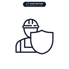 Insurance construction risk icon symbol template for graphic and web design collection logo vector illustration