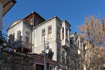 Nineteenth Century Houses in old town of city of Plovdiv, Bulgaria