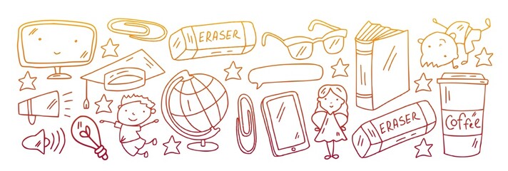 Vector pattern with little children. Kindergarten. Imagination. Creativity. Play.