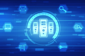 Binary Code Background, Digital Abstract technology background, flowing number one and zero text in binary code format in technology background. Internet Big data Concept