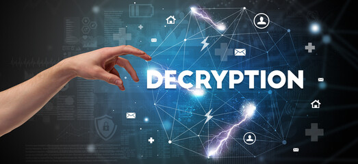 Hand pointing at inscription