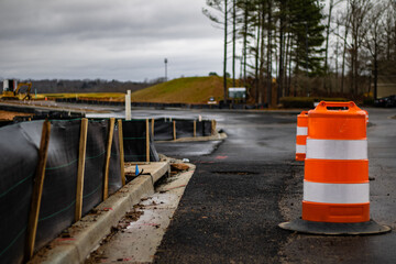 orange traffic road cones 