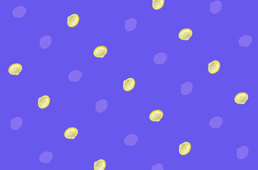 Colorful pattern of condoms on purple background. Top view. Flat lay. Pop art design