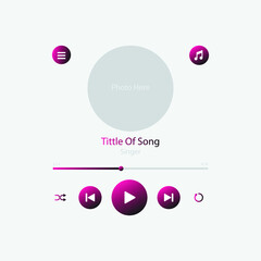 icon media music player in vector. modern playback of music application. multimedia navigation on smartphone device.