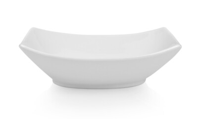 Square ceramic plate on white background.