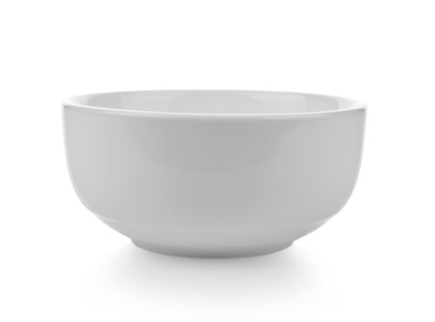 Bowl. Empty white ceramic bowl on white background