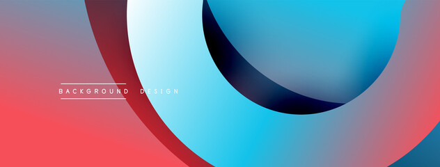 Abstract overlapping lines and circles geometric background with gradient colors