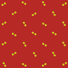 Colorful fruit pattern of fresh green apples on red background. Top view. Flat lay. Pop art design, creative summer concept