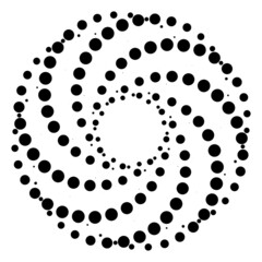 Halftone circle frame dots border. Round border Icon using halftone circle dots raster texture. Vector illustration.