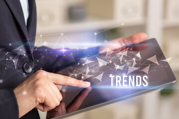 Close up hands using tablet