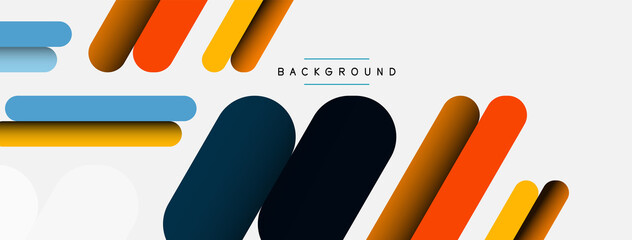 Abstract background. Round shapes, lines compositions on grey backdrop. Vector illustration for wallpaper banner background or landing page