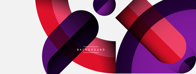 Obraz premium Geometric abstract background. Round shapes, circles, lines composition for wallpaper banner background or landing page