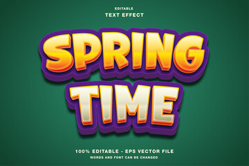 Spring Time 3D Editable Text Effect