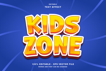 Kids Zone Cartoon 3D Editable Text Effect