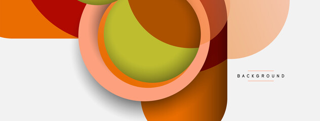 Fototapeta premium Creative geometric wallpaper. Minimal abstract background. Circles composition vector illustration for wallpaper banner background or landing page