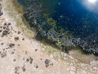 Aerial landscape from the drone - coastline mexico, queretaro