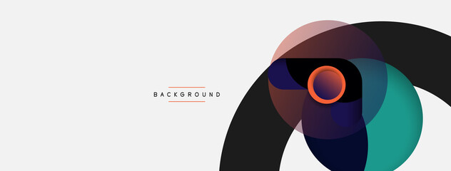Vector round shapes circles minimal geometric background. Vector illustration for wallpaper banner background or landing page
