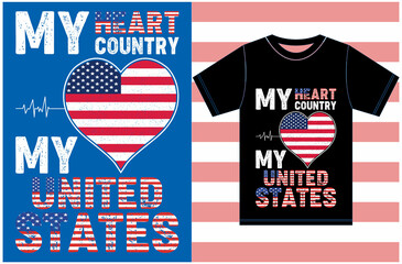 United States Flag T-shirt Design.Typography Vector Design.
