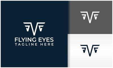 geometric flying eye logo
