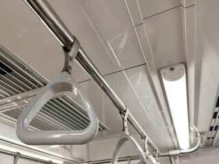Japanese train straps hung from the ceiling_01
