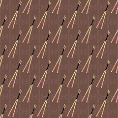 Cute Japanese food elements inspired seamless pattern background