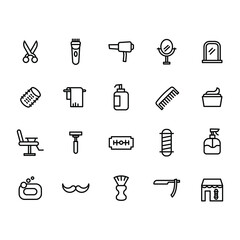 barbershop icon set illustration vector graphic