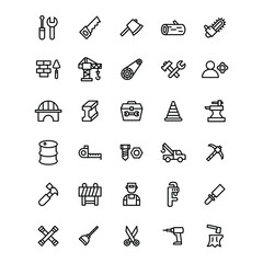 contruction and tools icon set illustration vector graphic