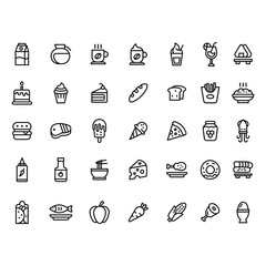 food icon set illustration vector graphic