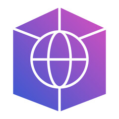 Blockchain Website with Globe flat gradient icon