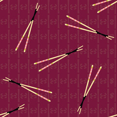 Cute Japanese food elements inspired seamless pattern background