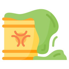 Radioactive with drum and liquid flat icon