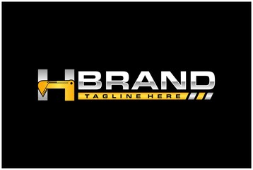 the initials h for excavator geometry logo