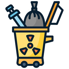 Chemical trash filled line color icon