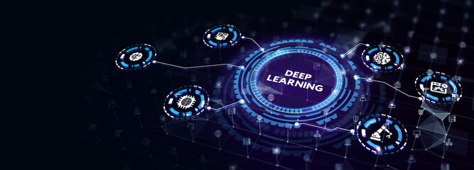 Obraz premium Deep learning artificial intelligence neural network. Technology, Internet and network concept.3d illustration