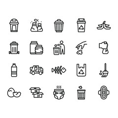trash icon set illustration vector graphic