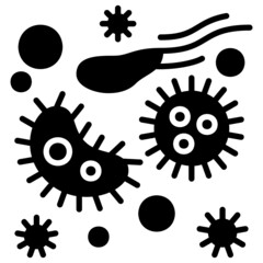 Bacteria glyph icon