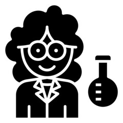Scientist Girl Flask Woman Female Flask glyph icon