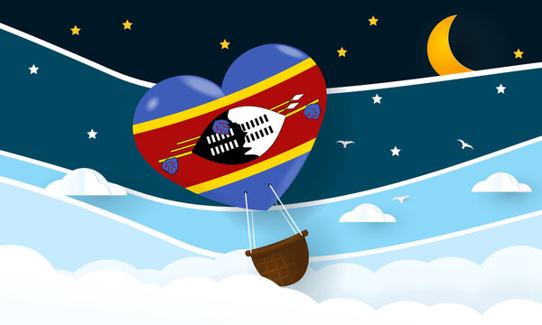 Heart air balloon with Flag of Eswatini For independence day or something similar
- Powered by Adobe