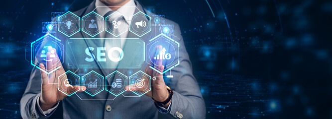 Business, Technology, Internet and network concept. SEO Search engine optimization marketing...
